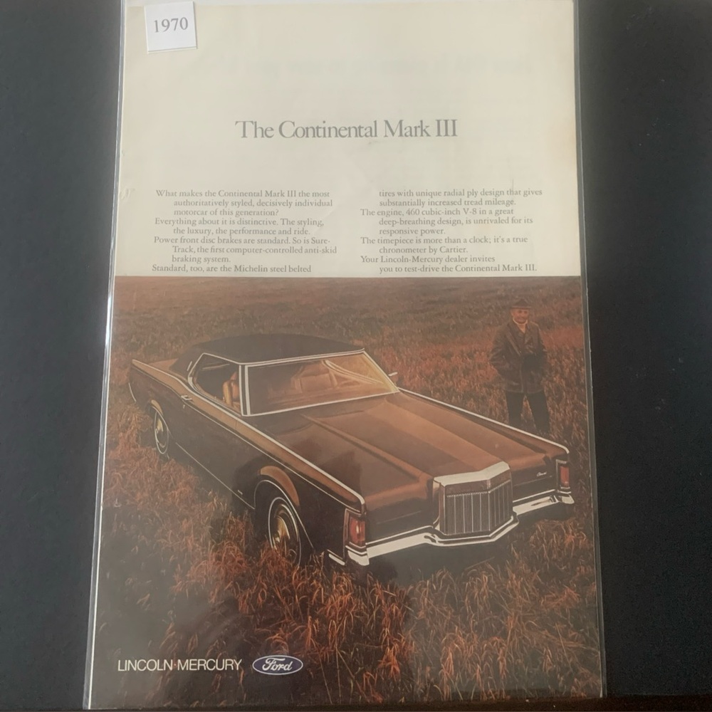 Vintage 1970 Lincoln Continental Mark iII Ad Advertisement